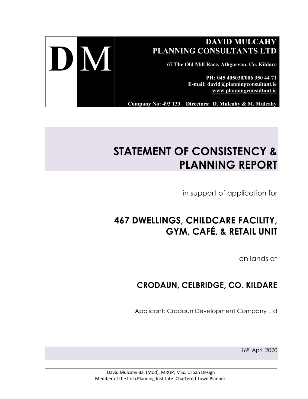 Statement of Consistency & Planning Report