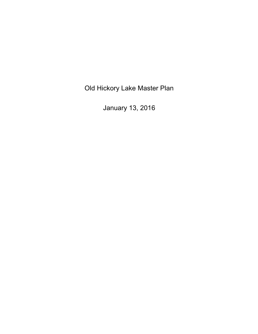 Old Hickory Lake Master Plan 2016