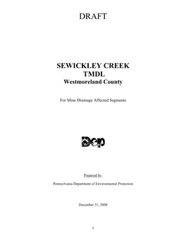 SEWICKLEY CREEK TMDL Westmoreland County