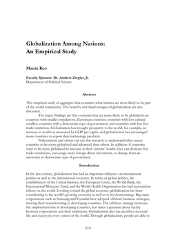 Globalization Among Nations: an Empirical Study