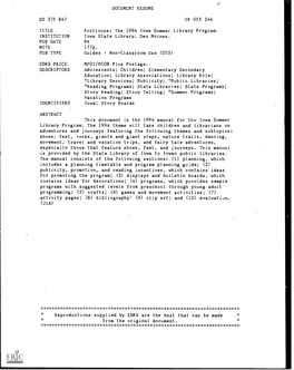 DOCUMENT RESUME ED 375 847 IR 055 244 TITLE Footloose