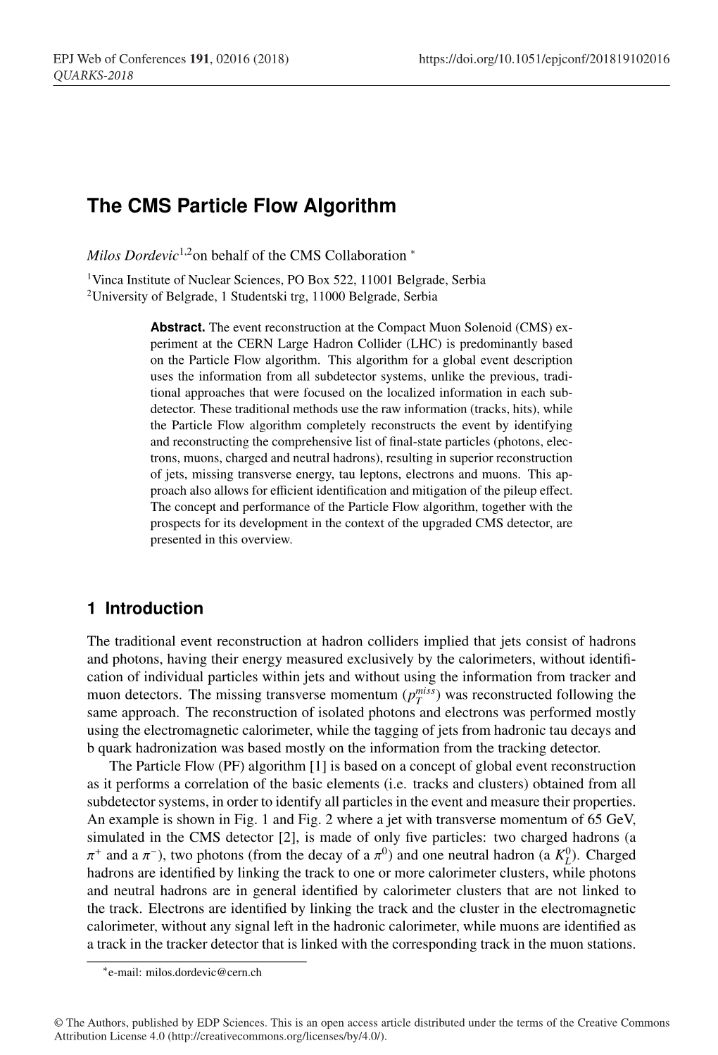 The CMS Particle Flow Algorithm