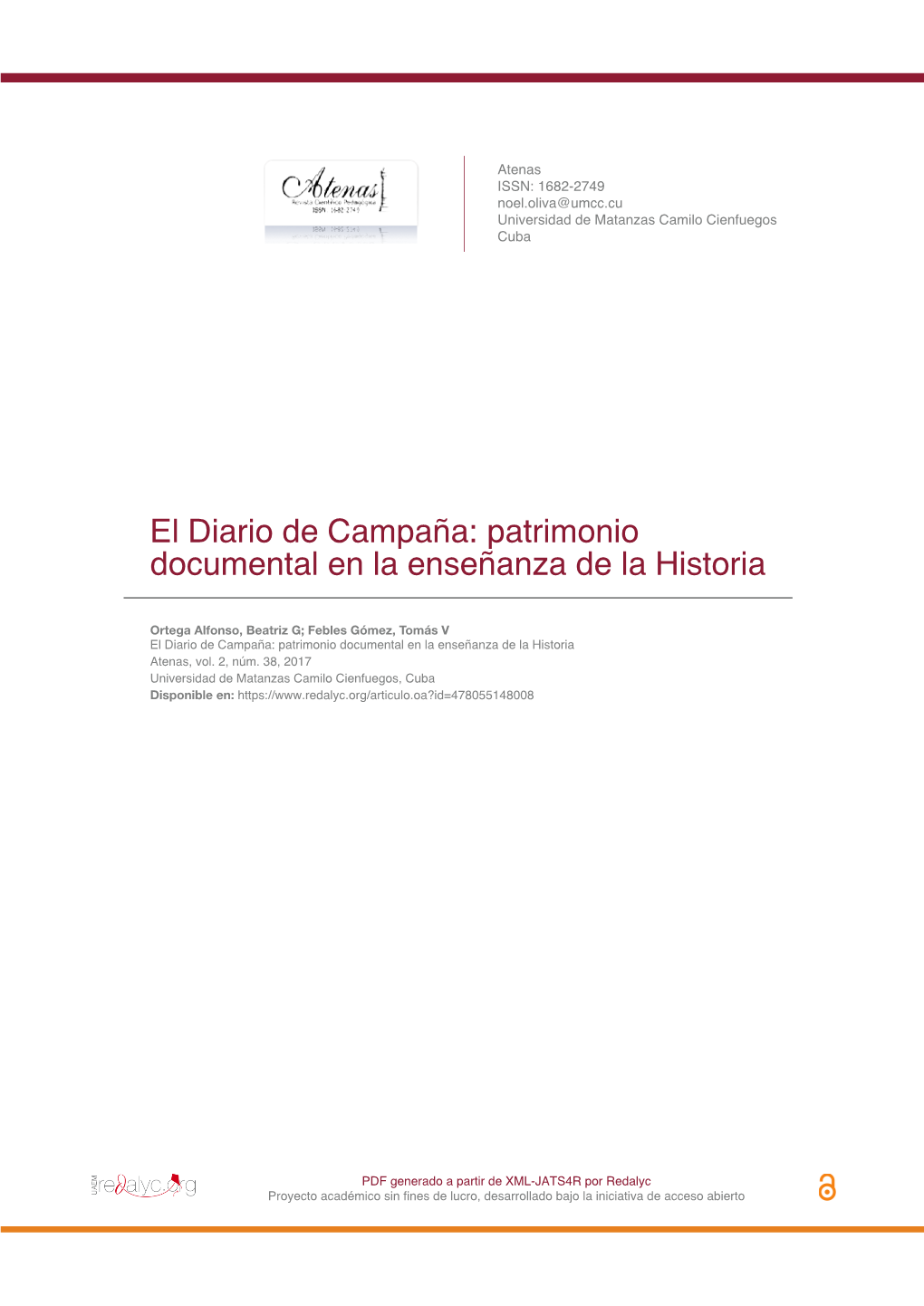 El Diario De Campaña: Patrimonio Documental En La Enseñanza De La Historia