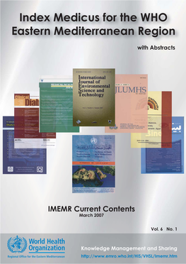 IMEMR Current Contents March 2007 Vol.6 No.1