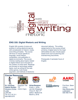 ENG 335: Digital Rhetoric and Writing Course Resources