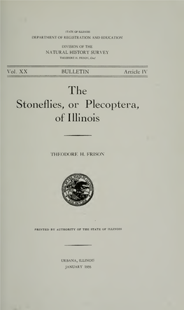 Stoneflies^ Or Plecoptera, of Illinois