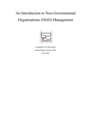 An Introduction to Non-Governmental Organizations (NGO) Management