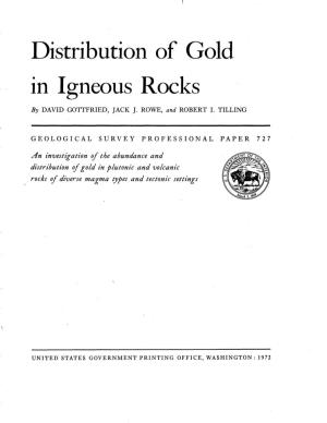 Distribution of Gold Igneous Rocks