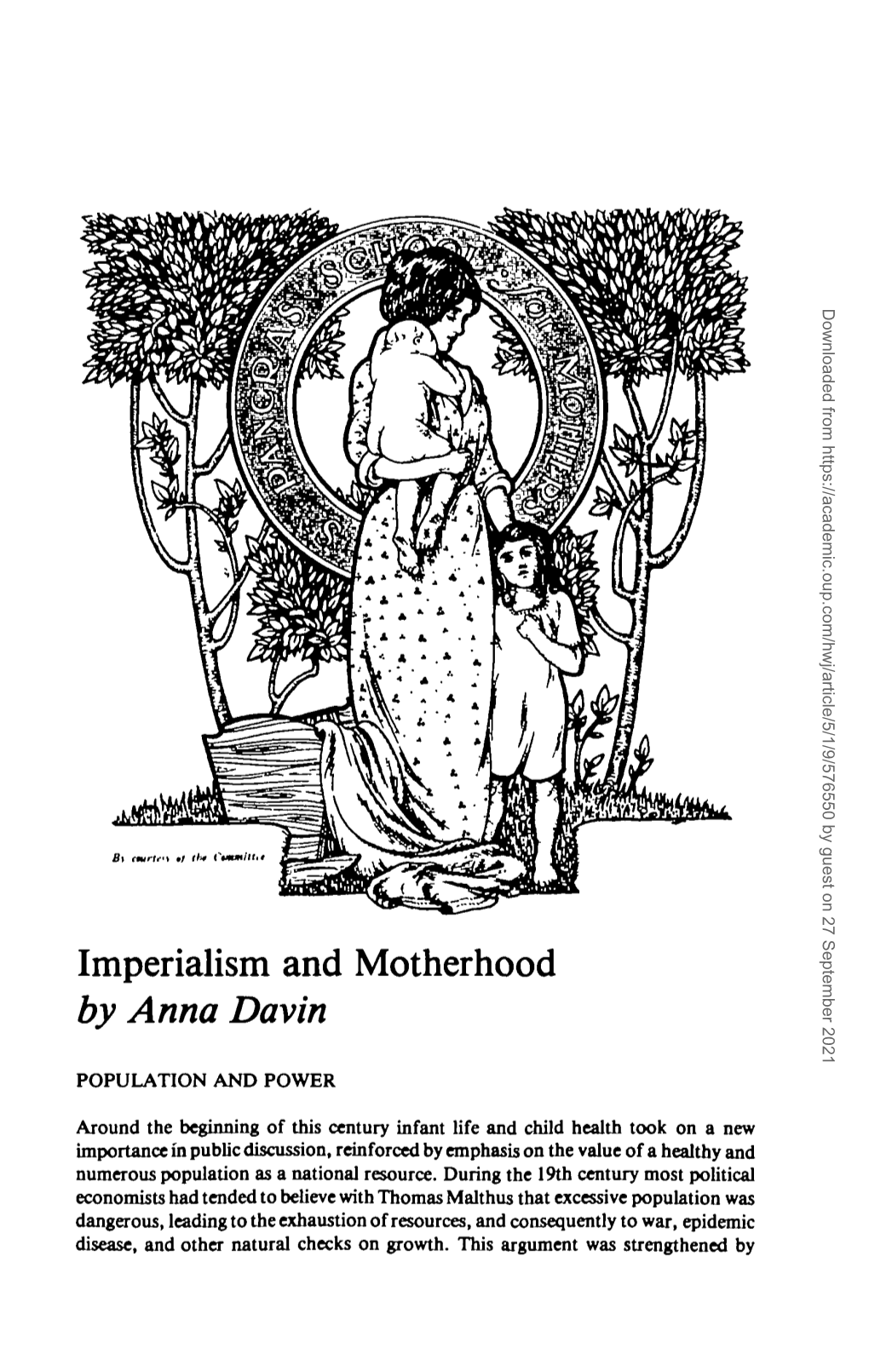 Imperialism and Motherhood by Anna Davin
