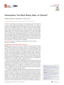 Vomocytosis: Too Much Booze, Base, Or Calcium?