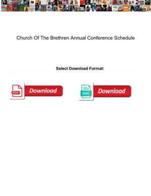 Church of the Brethren Annual Conference Schedule