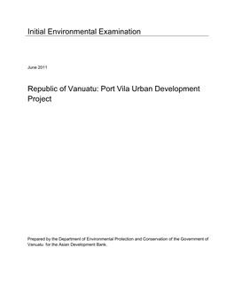Vanuatu: Port Vila Urban Development Project