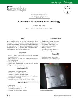 Anesthesia in Interventional Radiology