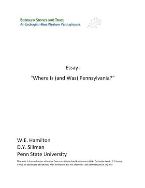 Where Is (And Was) Pennsylvania?”