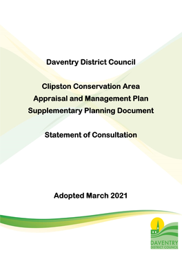 Daventry District Council Clipston Conservation Area Appraisal And
