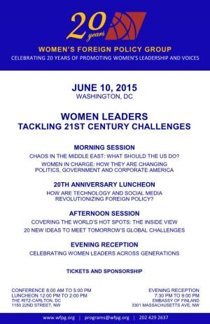 June 10, 2015 Women Leaders