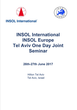 INSOL International INSOL Europe Tel Aviv One Day Joint Seminar
