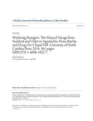 Wayfaring Strangers: the Musical Voyage from Scotland and Ulster to Appalachia. Fiona Ritchie and Doug Orr. Chapel Hill: University of North Carolina Press, 2014