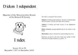 Index to Issues 26