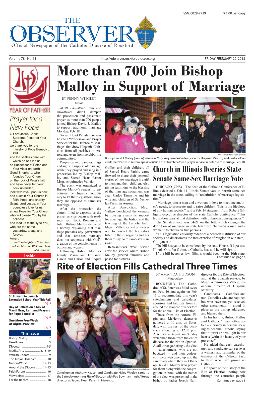Than 700 Join Bishop Malloy in Support of Marriage