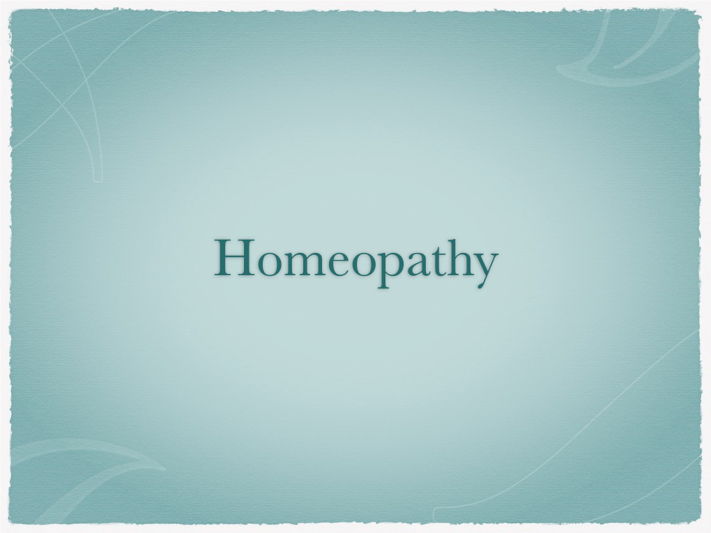 Homeopathy History