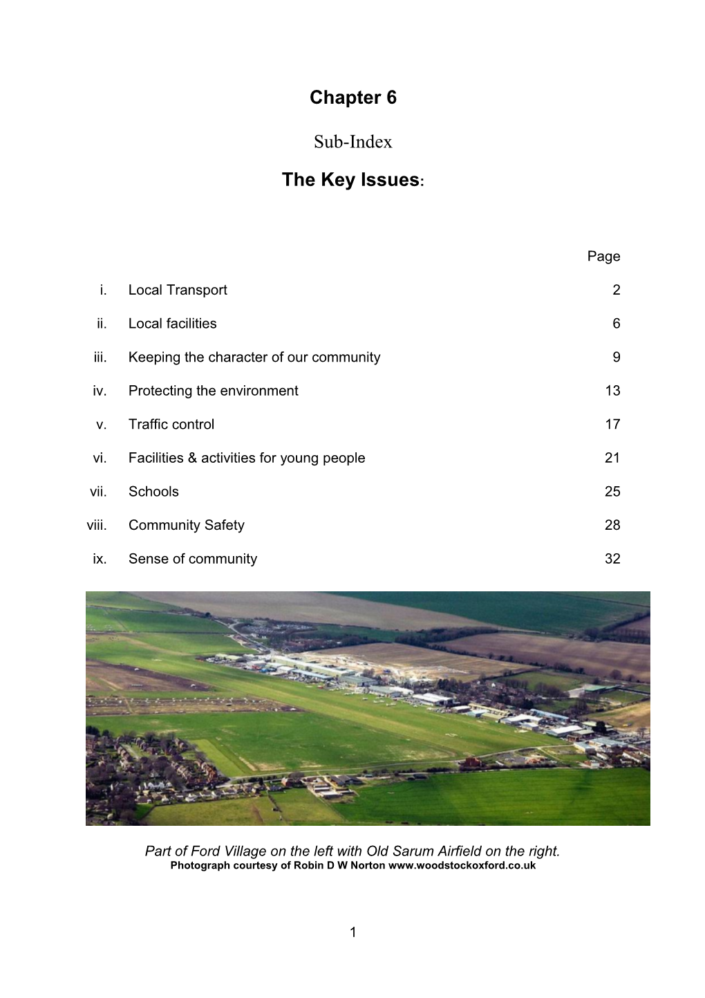 Chapter 6 Sub-Index the Key Issues