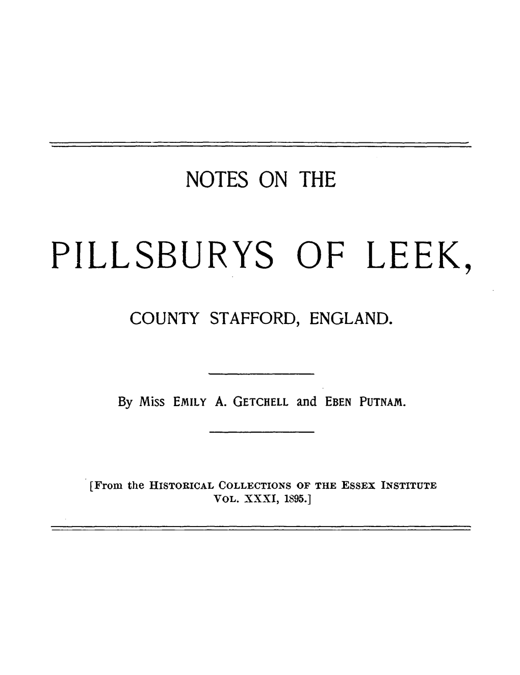 Pillsburys of Leek