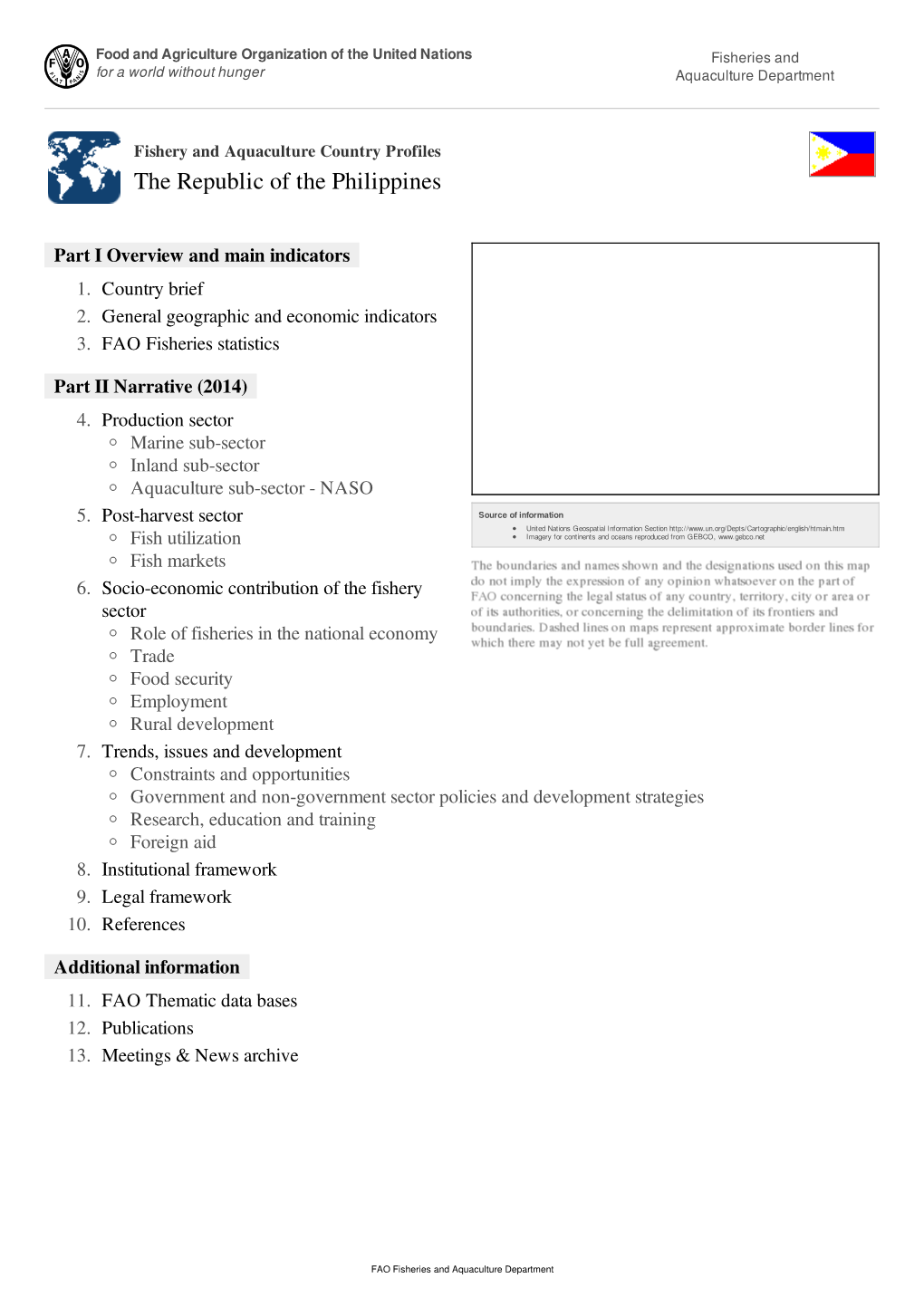 Fishery and Aquaculture Country Profiles the Republic of the Philippines
