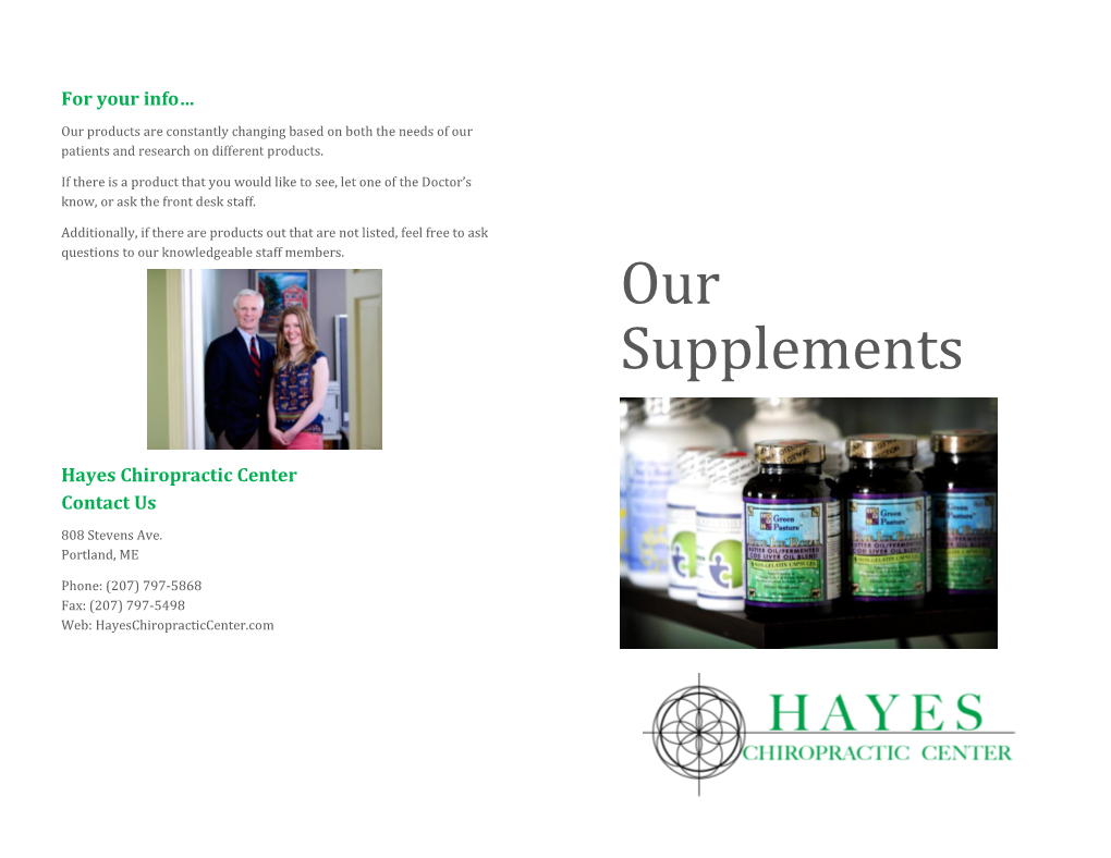 Our Supplements