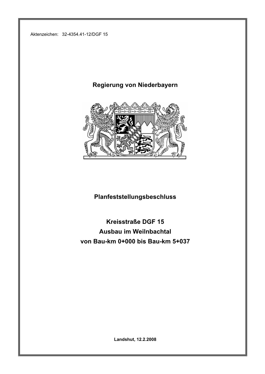 Regierung Von Niederbayern Planfeststellungsbeschluss