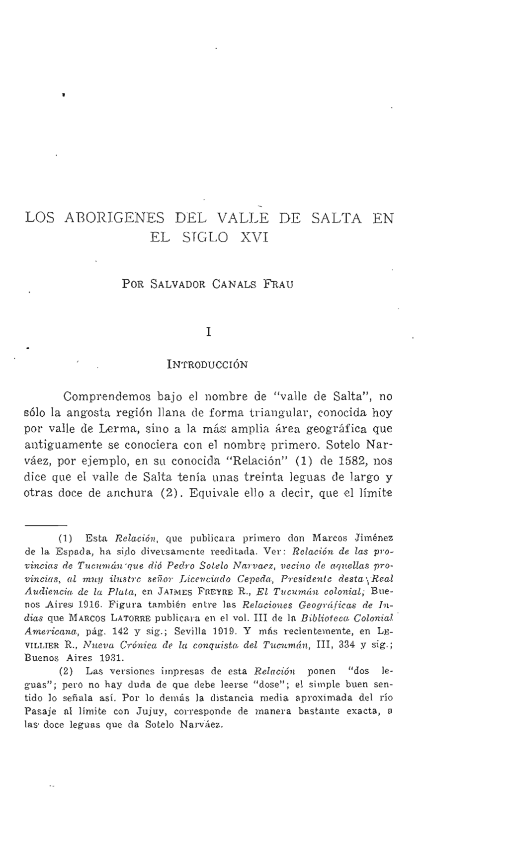 Los Aborígenes Del Valle De Salta En El Siglo