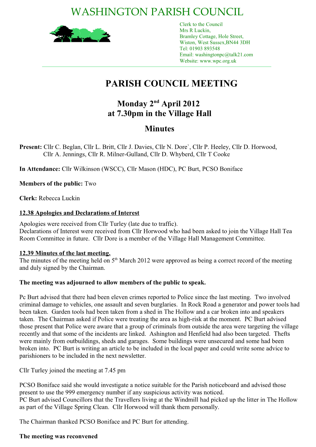 Parish Council Meeting