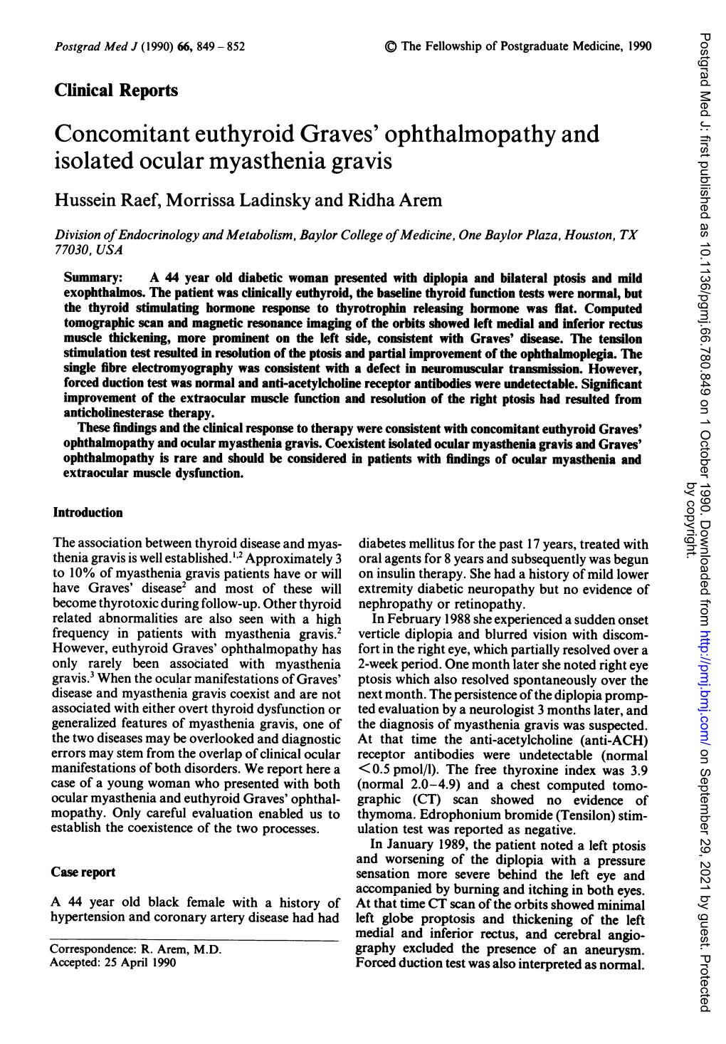 Concomitant Euthyroidgraves' Ophthalmopathyand