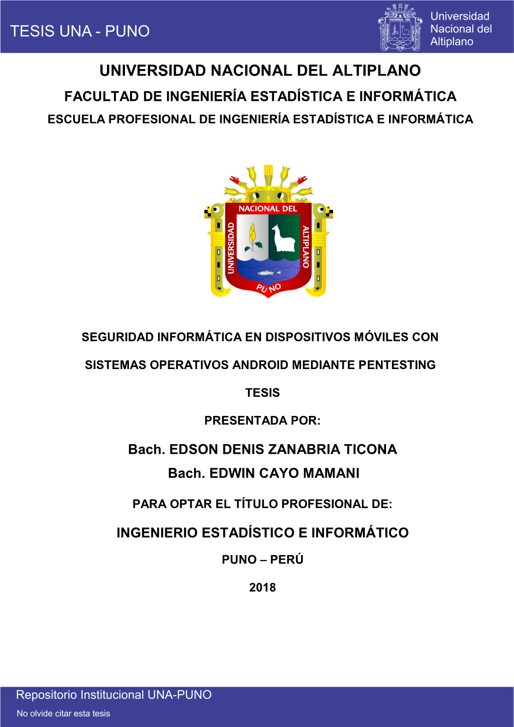 Facultad De Ingeniería Estadística E Informática Escuela Profesional De Ingeniería Estadística E Informática