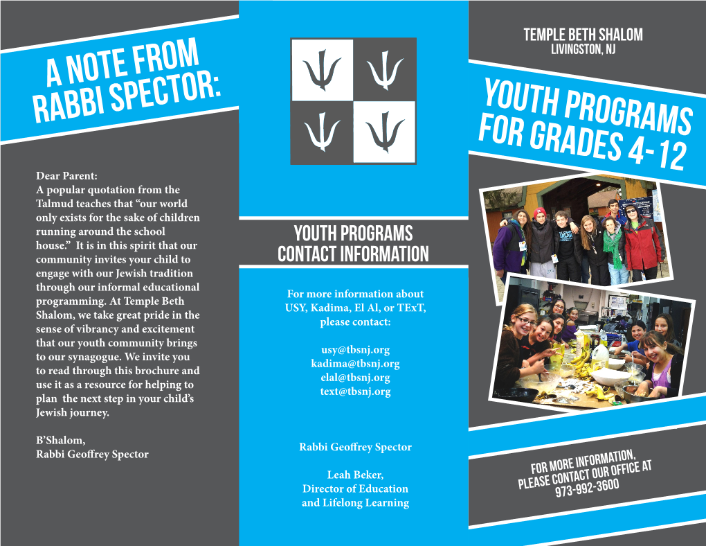 Youth Group Brochure