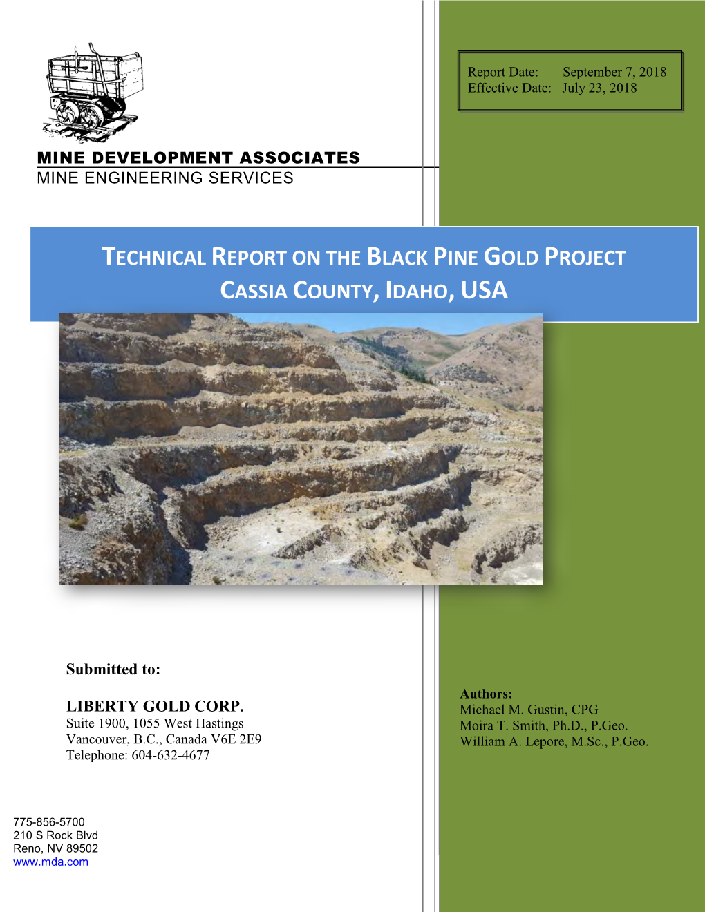 Black Pine Gold Project 43-101 (2018)