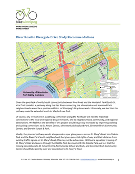 River Road to Rivergate Drive Study Recommendations