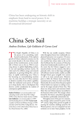 China Sets Sail Andrew Erickson, Lyle Goldstein & Carnes Lord