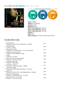 Ice Cube in the Movies Mp3, Flac, Wma