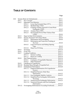 D8 Seismic Risks for Embankments