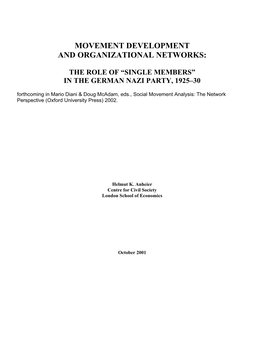 Movement Development and Organizational Networks