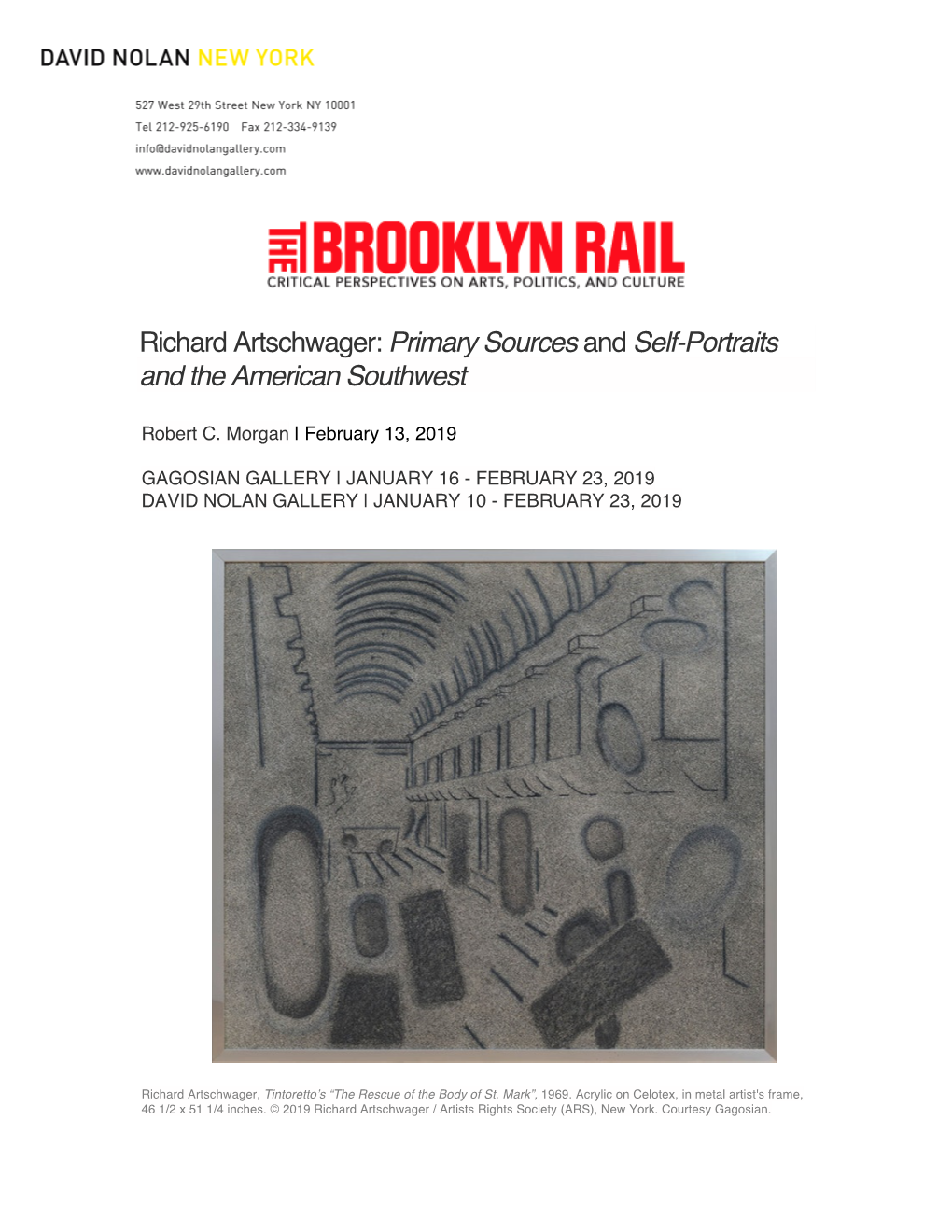 Richard Artschwager: Primary Sources and Self-Portraits and the American Southwest
