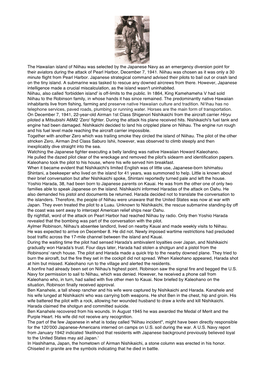 The Hawaiian Island of Niihau Was Selected by the Japanese Navy As an Emergency Diversion Point for Their Aviators During the Attack of Pearl Harbor, December 7, 1941