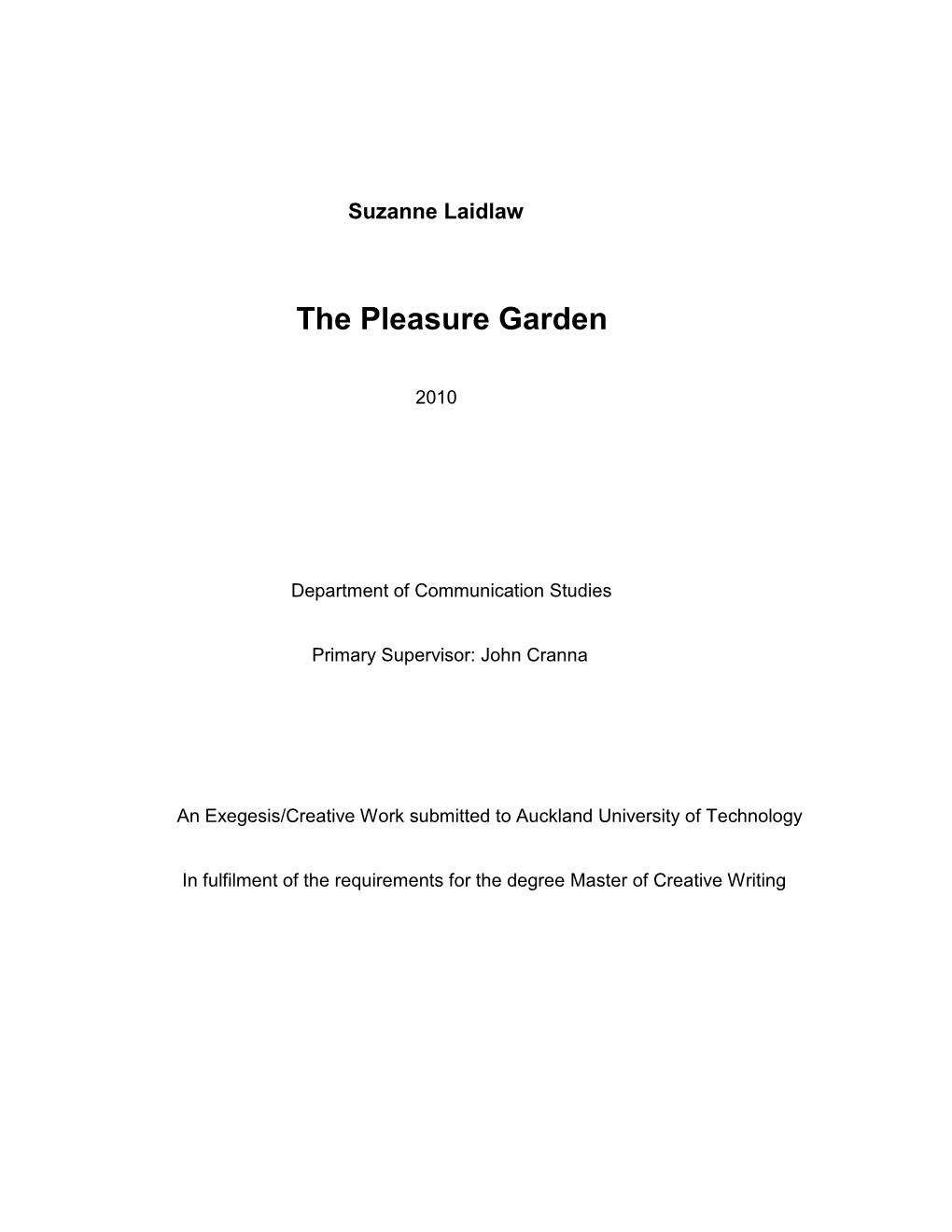 The Pleasure Garden