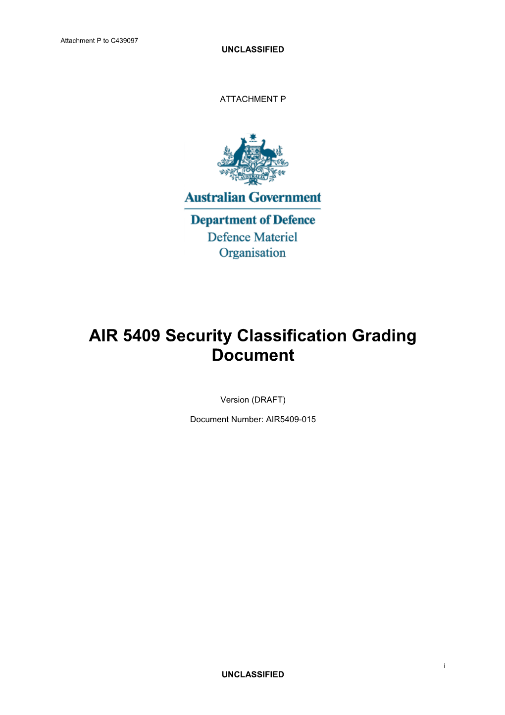 Security Classification Grading Document