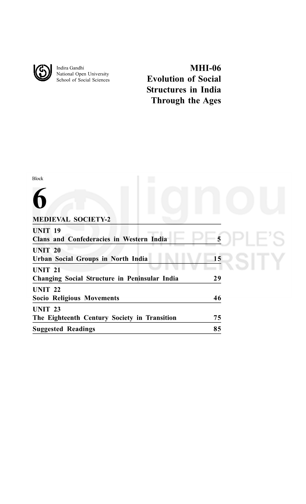 MHI-06 Evolution of Social Structures in India Through the Ages