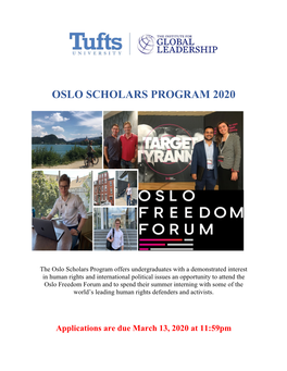 Oslo Scholars Program 2020