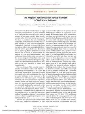 The Magic of Randomization Versus the Myth of Real-World Evidence