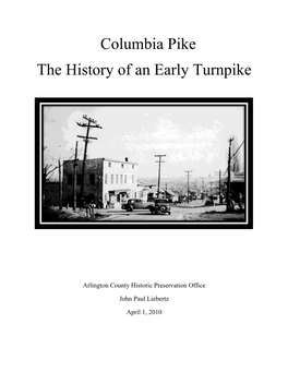 Columbia Pike the History of an Early Turnpike