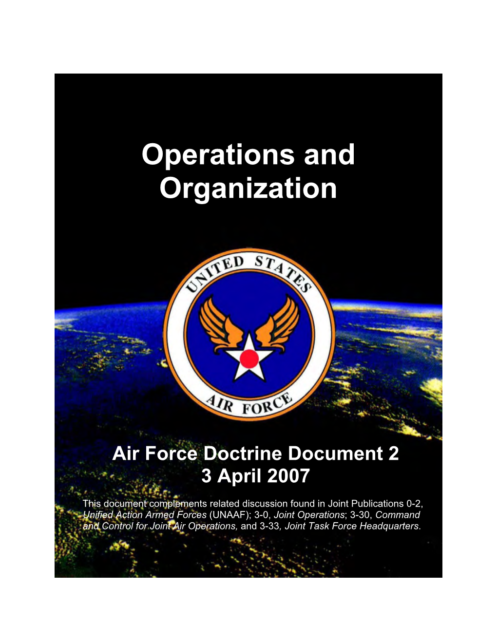 AFDD 2 Operations and Organization